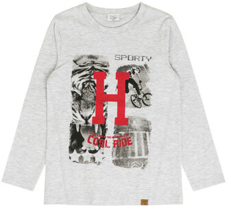 Hust & Claire Arti T-Shirt L/S, Pearl Grey Melange
