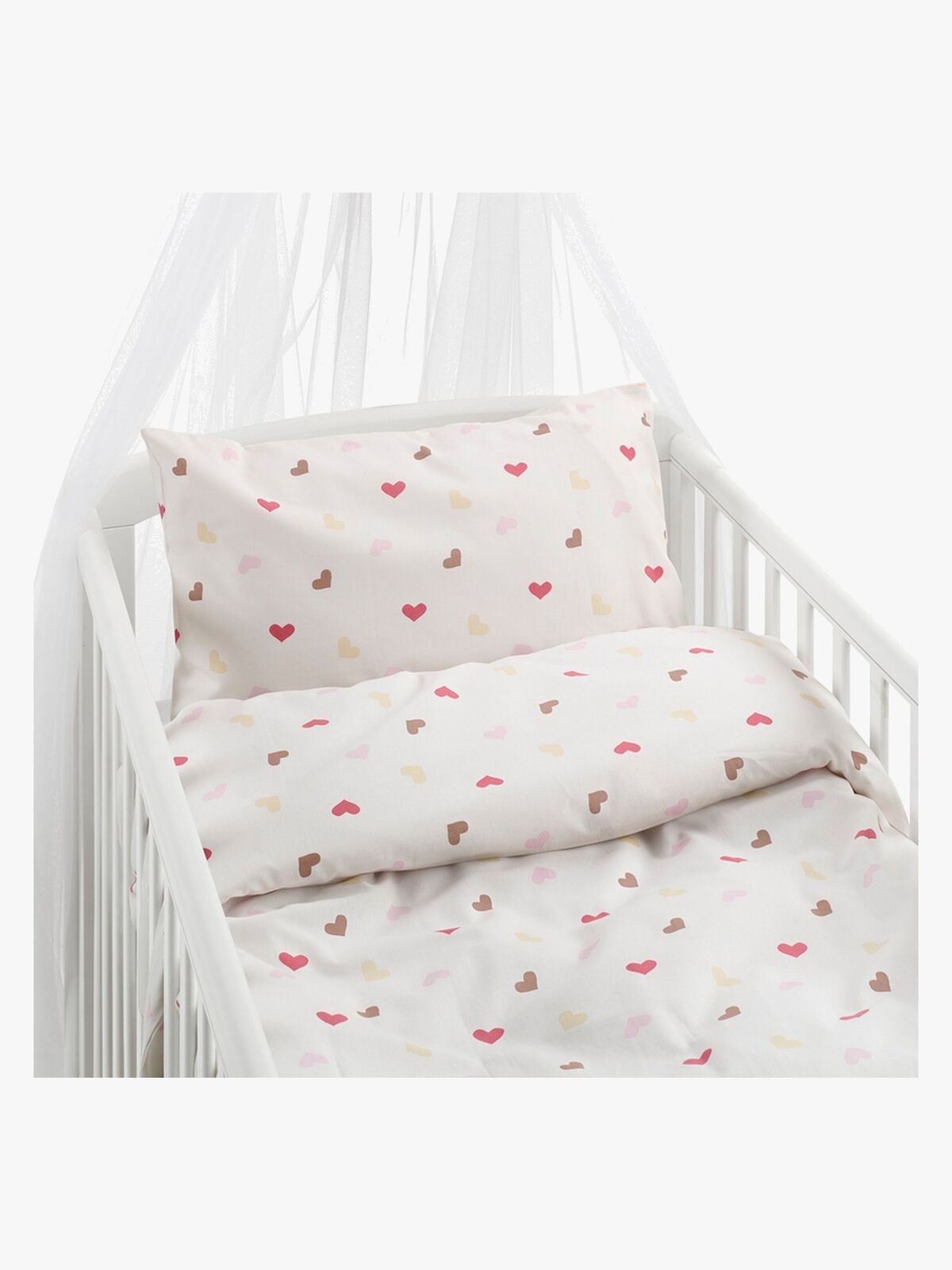Borganäs Bäddset Spjälsäng Hjärtrud 2-delat 100x130, Beige