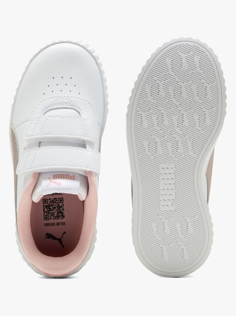 Puma Carina 3.0 V PS Sneakers, White/Sandstone