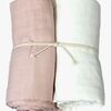 Mini Dreams Muslinfilt 2-pack, Vit/rosa
