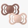 BIBS Supreme Napp 2-pack Latex Stl 2 Symmetrisk, Woodchuck/Blush