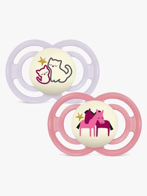 MAM Perfect Night Napp Silikon 2-Pack 16-36m, Rosa