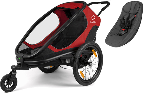 Hamax Outback ONE Cykelvagn inkl. Babyinsats, Red/Black