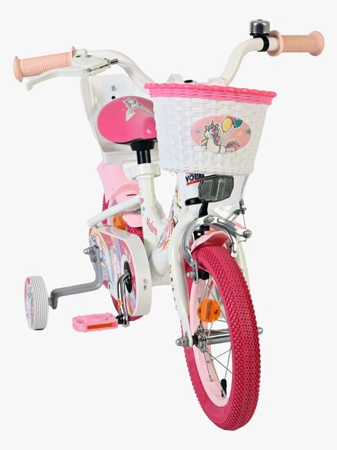 Volare Unicorn Cykel 12 Tum, Vit