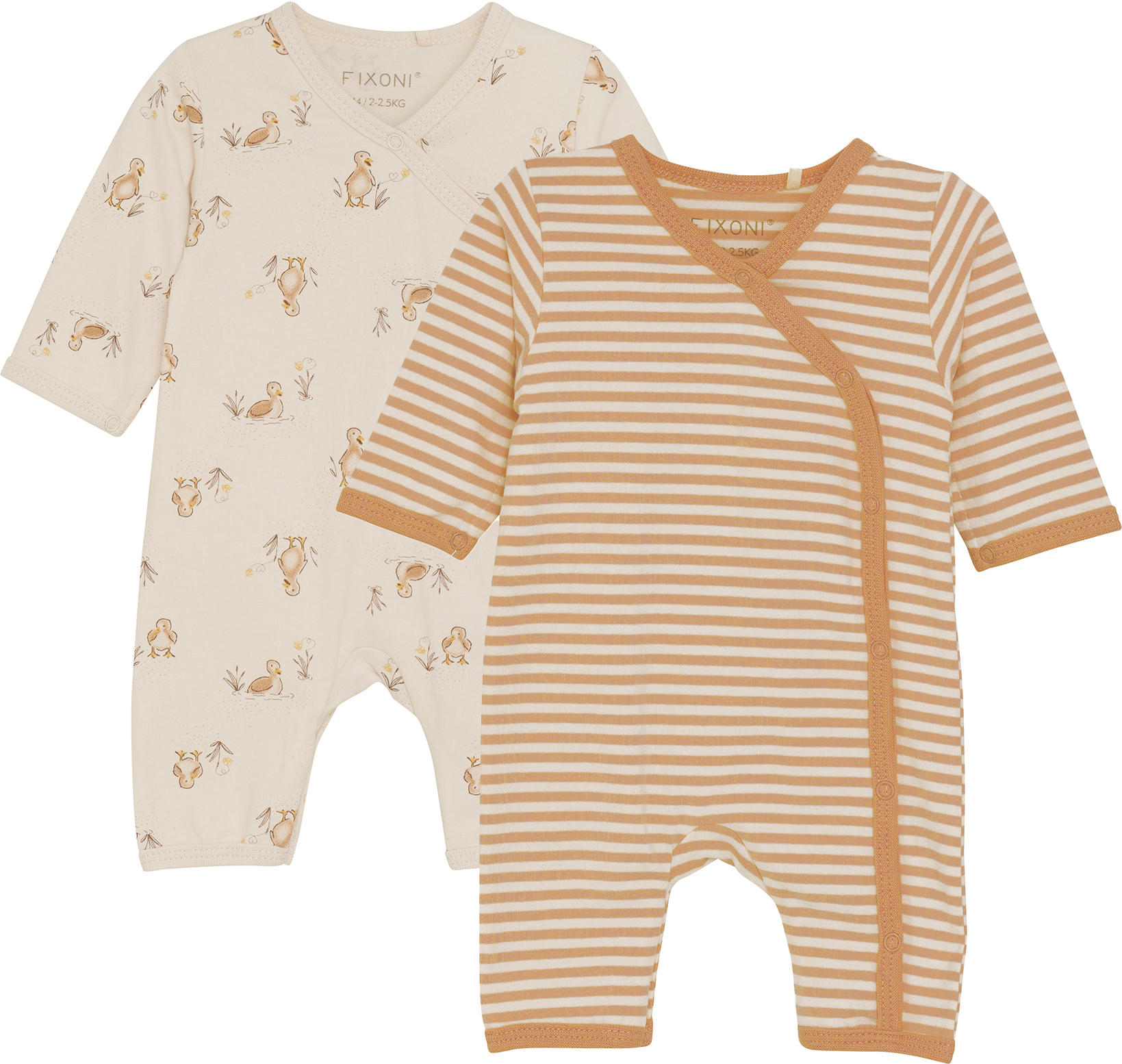Fixoni Prematur Pyjamasar 2-Pack Stl 32 Brun