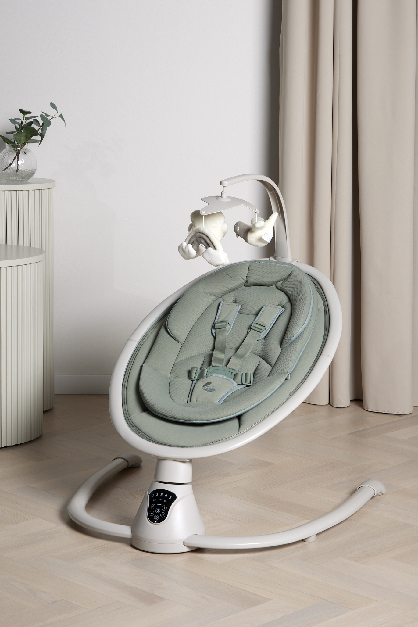 Beemoo PLAY Rocker Low 2 Babysitter, Sage/Sand