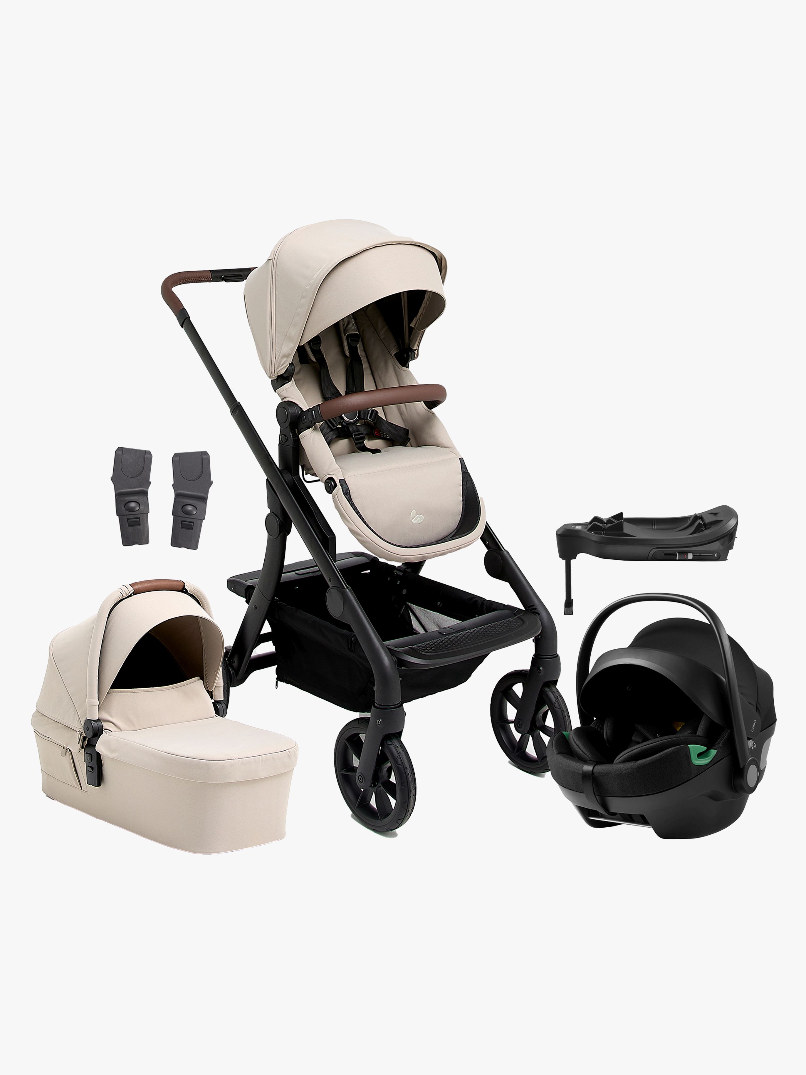 Beemoo Pro Max Duovagn &  Axkid GOKID babyskydd inkl. Bas, Latte Beige