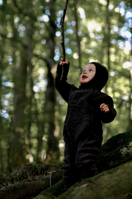 Mikk-Line Overall Merinoull, Dark Brown Melange