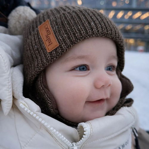 BabyMocs Mössa med Öronlappar, Greige