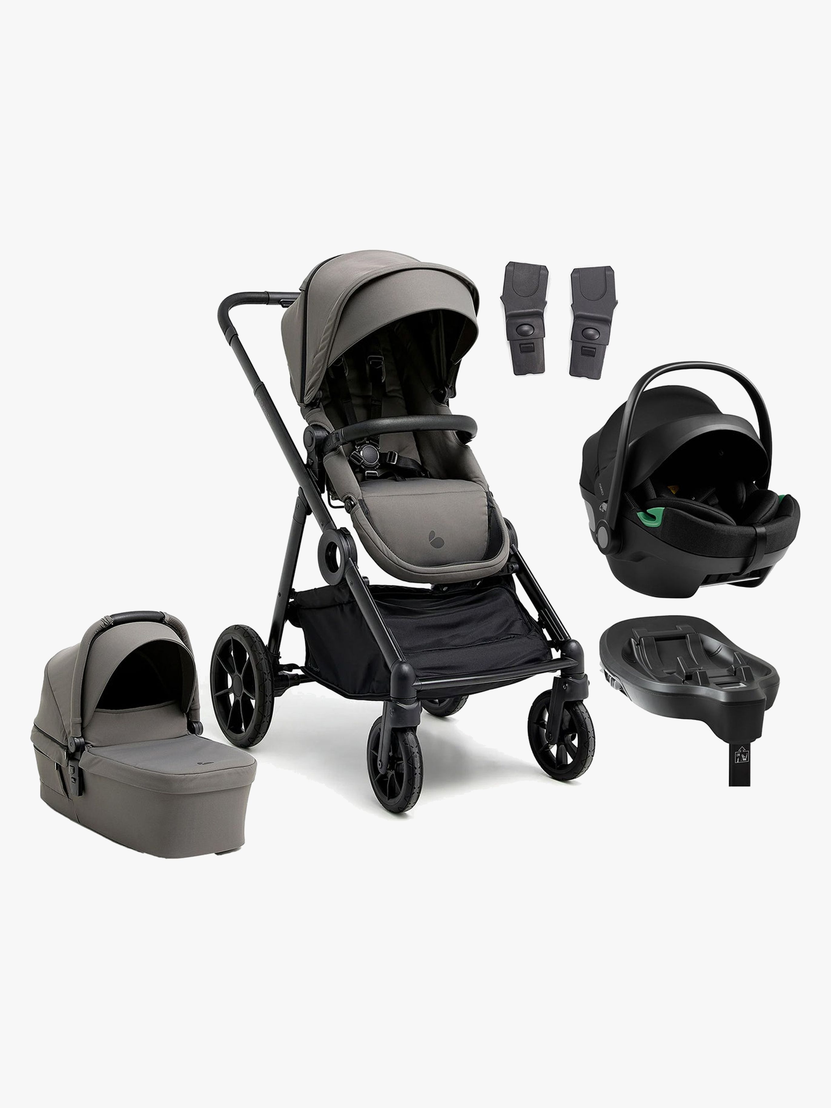 Beemoo Pro Multi 2 Duovagn inkl. Axkid GOKID Babyskydd &  Bas, Mocha Grey