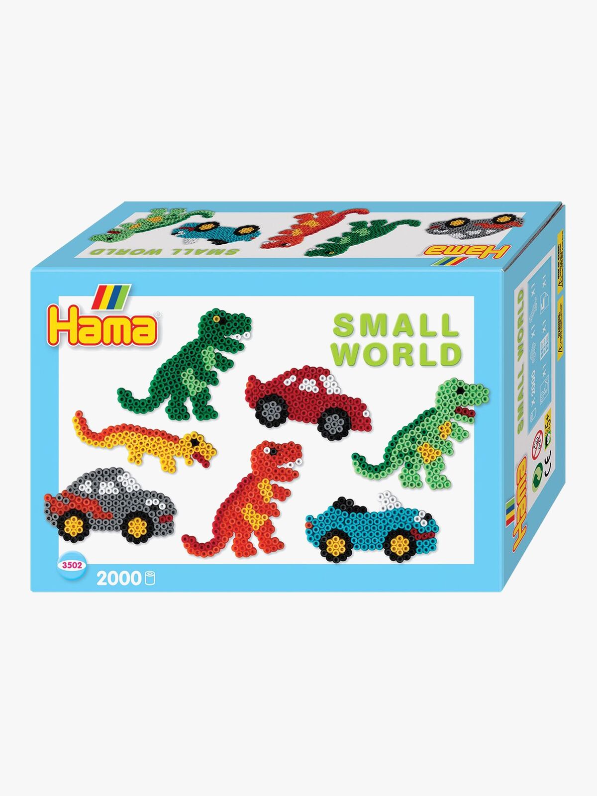 Hama Midi Pärlor Presentlåda Small World Dino Cars 2000 st