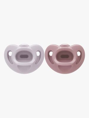 NUK First Choice Soft Napp 2-Pack, Lila/Röd
