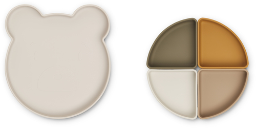 LIEWOOD Arne Mr Bear Delad Tallrik Silikon, Sandy Multi