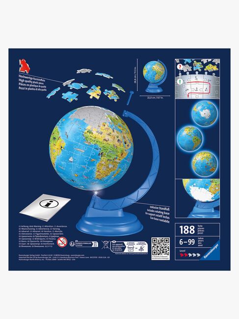 Ravensburger 3D-pussel Nattlampa Jordglob 180 Bitar