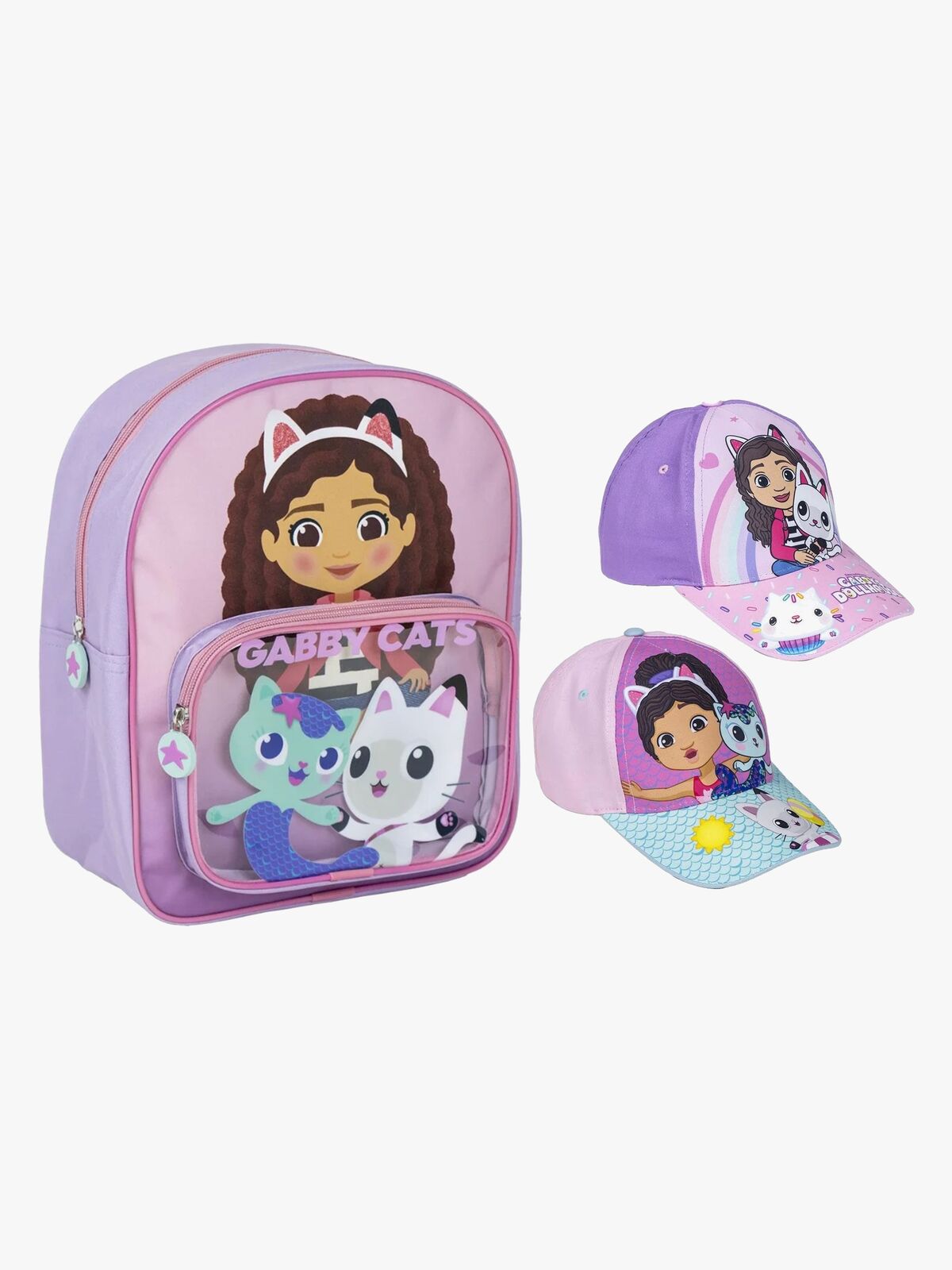 Gabby's Dollhouse Ryggsäck & 2-pack Keps, Rosa