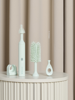 Beemoo CARE Elektrisk Flaskborste Till Nappflaska, Soft Green