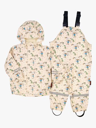 Geggamoja Fodrat Regnställ Pippi Långstrump, Beige