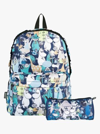 Mumin Nipsu Klassträff Ryggsäck 15L & Pennfodral, Blå