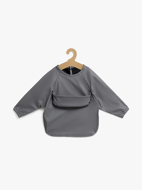 Beemoo CARE Bib  Långärmad Haklapp, Dark Grey