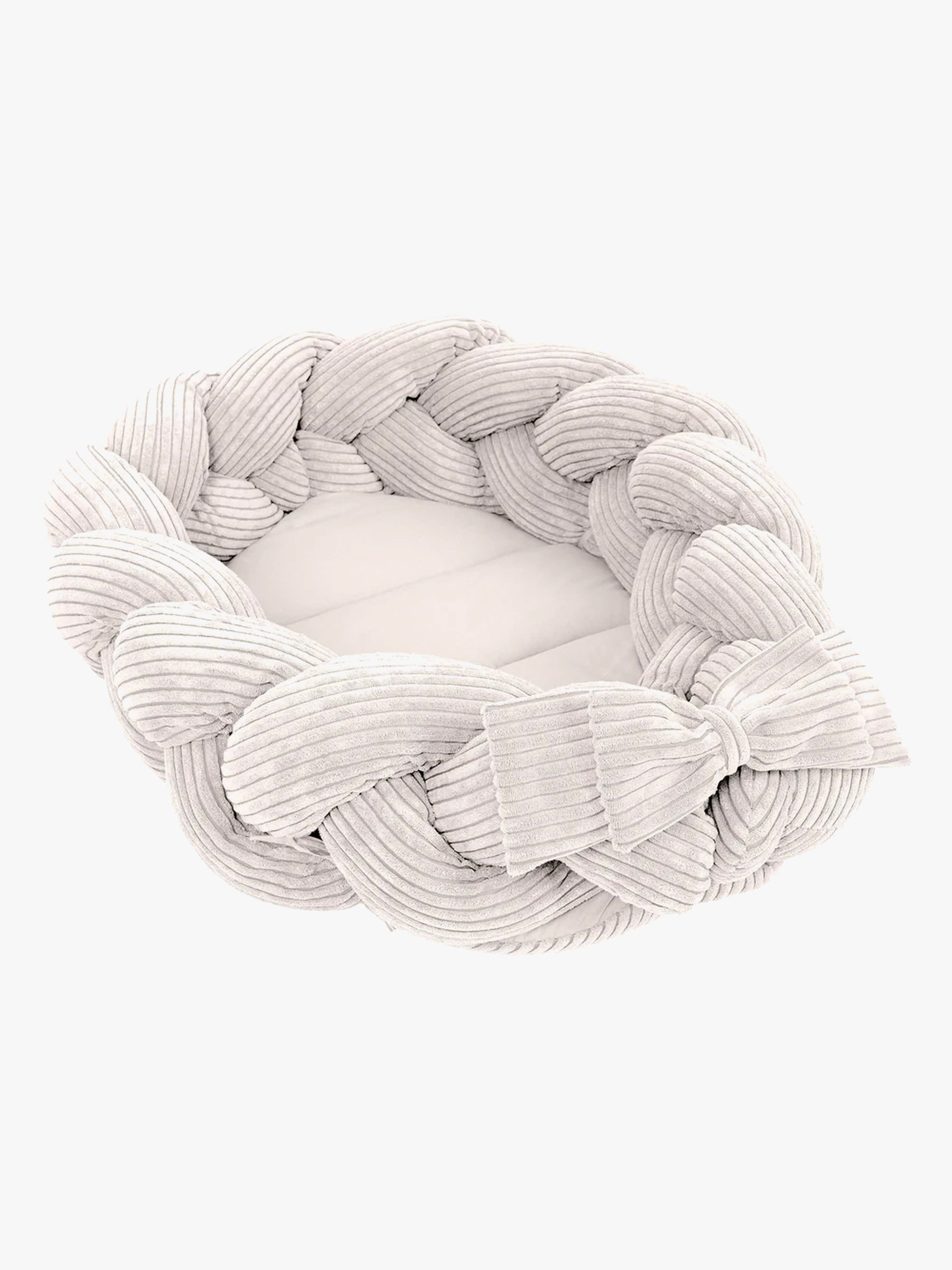 MeowBaby Aesthetic Babynest med Flätat Skydd, Olive Green