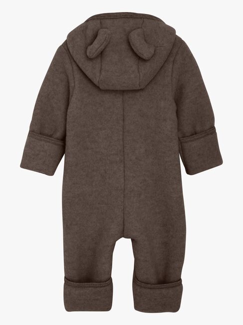 Huttelihut Overall Merinoull med Öron, Brown Melange