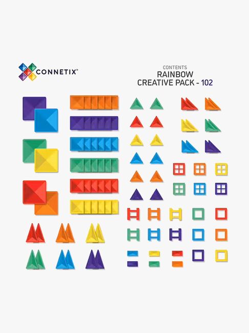 Connetix Magnetiska Byggklossar Rainbow Creative Pack 102 Delar