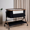 Beemoo CARE Luna Bedside Crib, Black/Ebony Oak