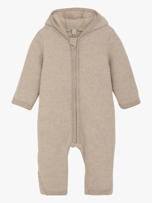 Huttelihut Overall Merinoull med Öron, Camel Melange