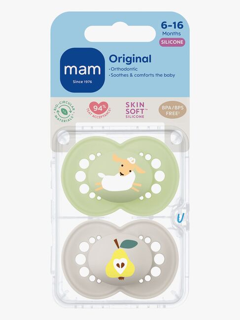 MAM Original Nappar Silikon 2-Pack 6-16m, Neutral