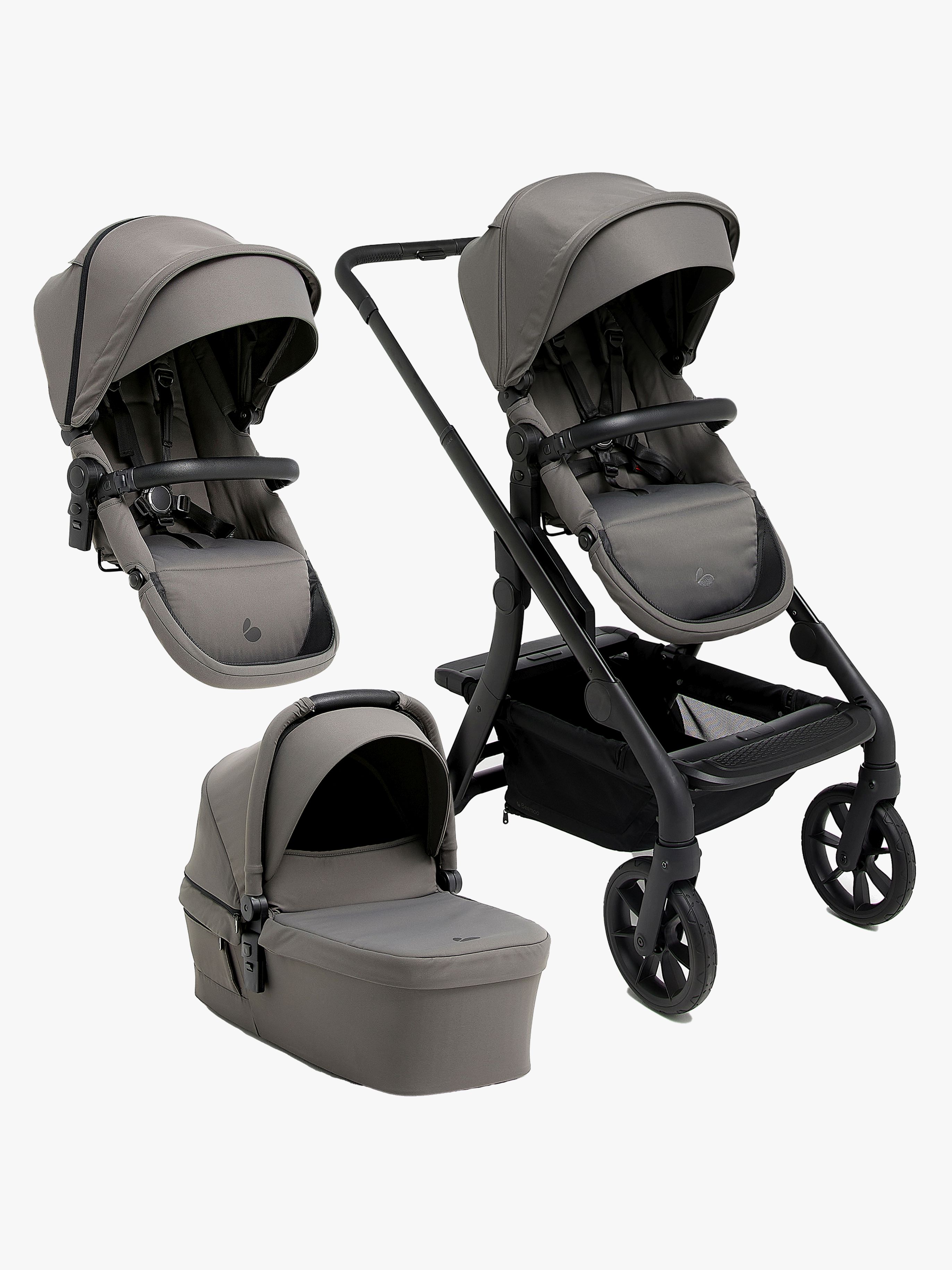 Beemoo Pro Max Syskonvagn Inkl. Liggdel, Mocha Grey