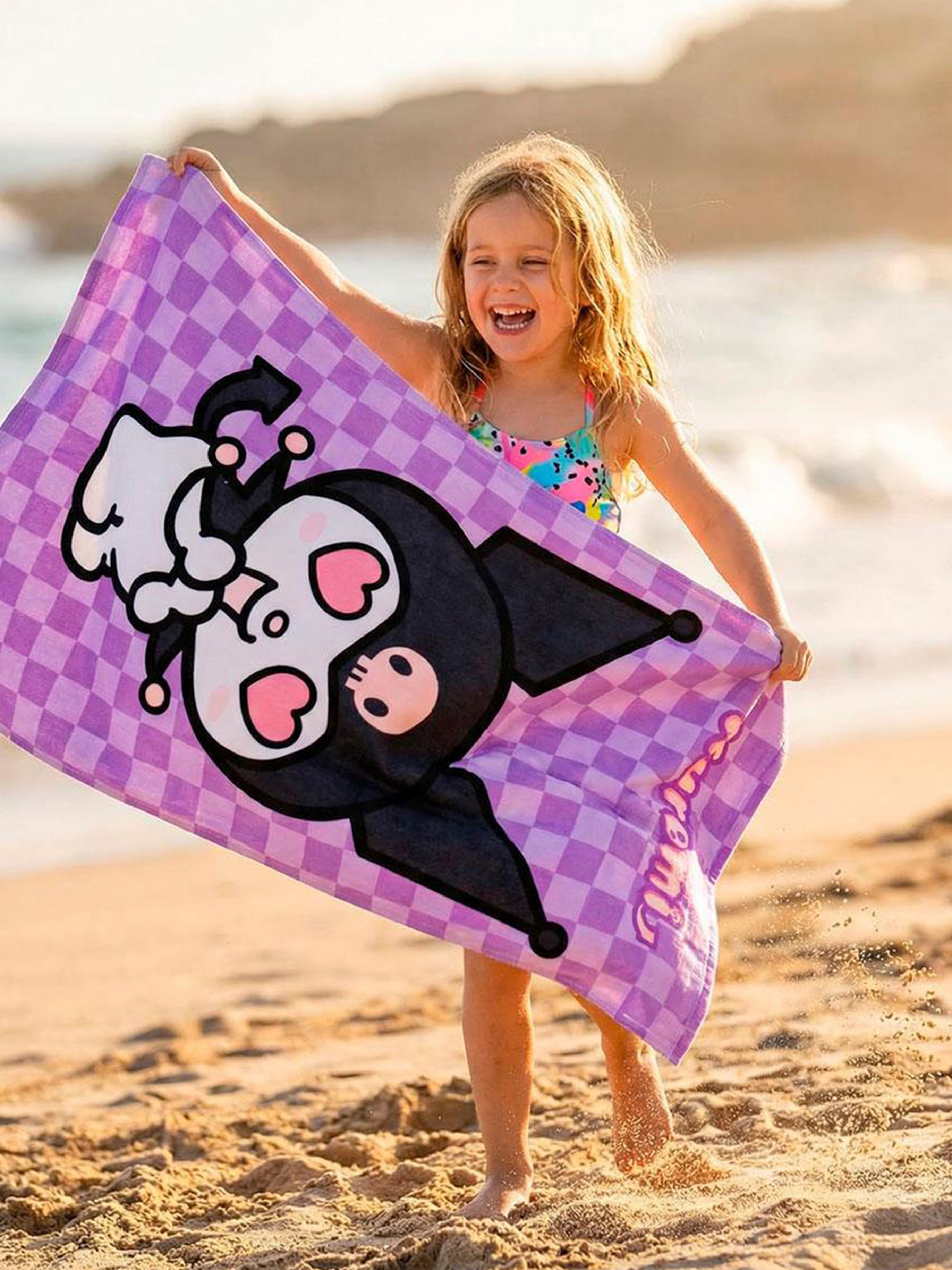 Hello Kitty Kuromi Strandhandduk, Lila