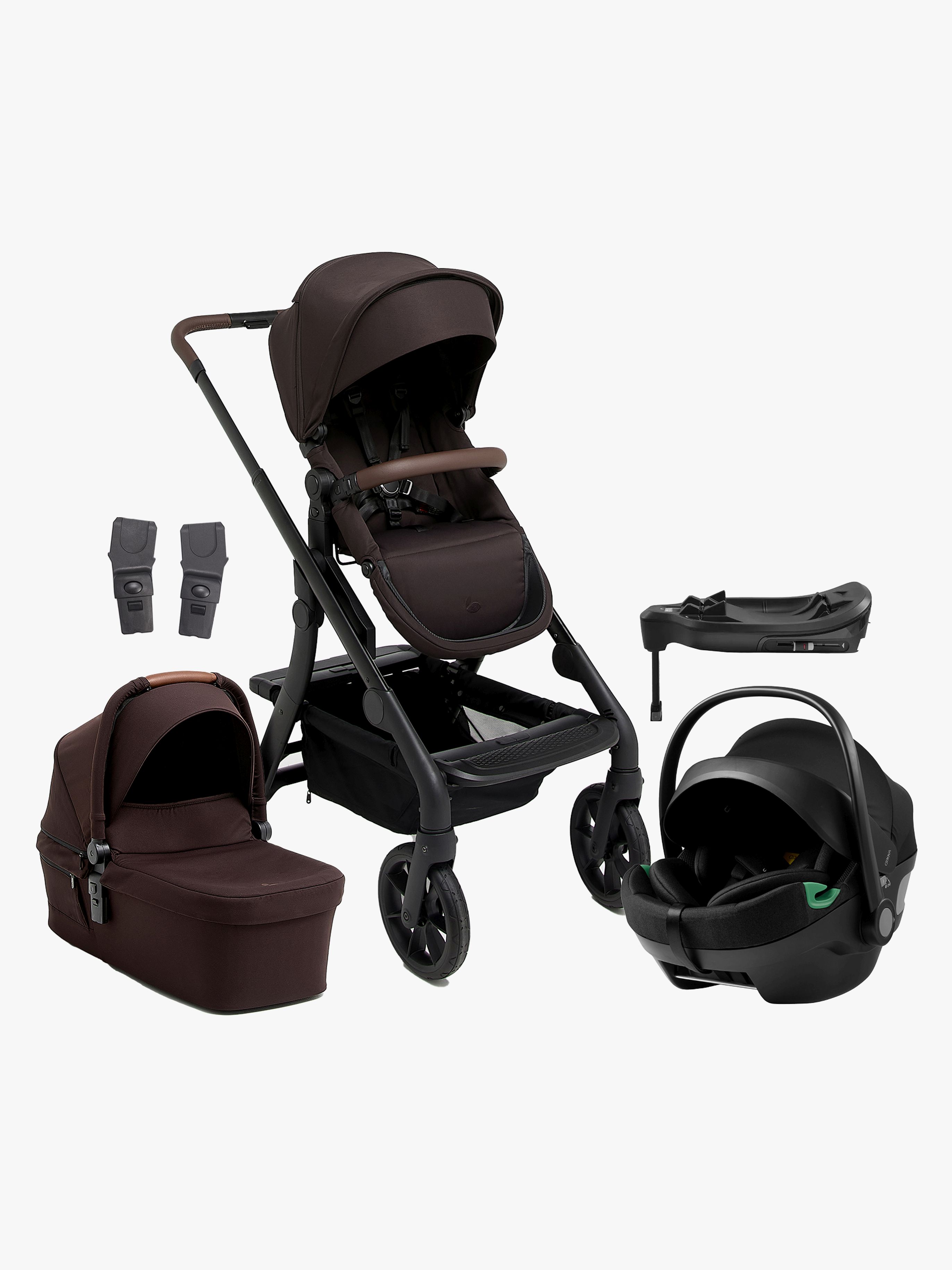Beemoo Pro Max Duovagn &  Axkid GOKID babyskydd inkl. Bas, Espresso Brown