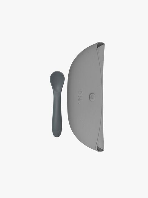 bblüv Haklappstallrikar & Sked, Aqua/Grå