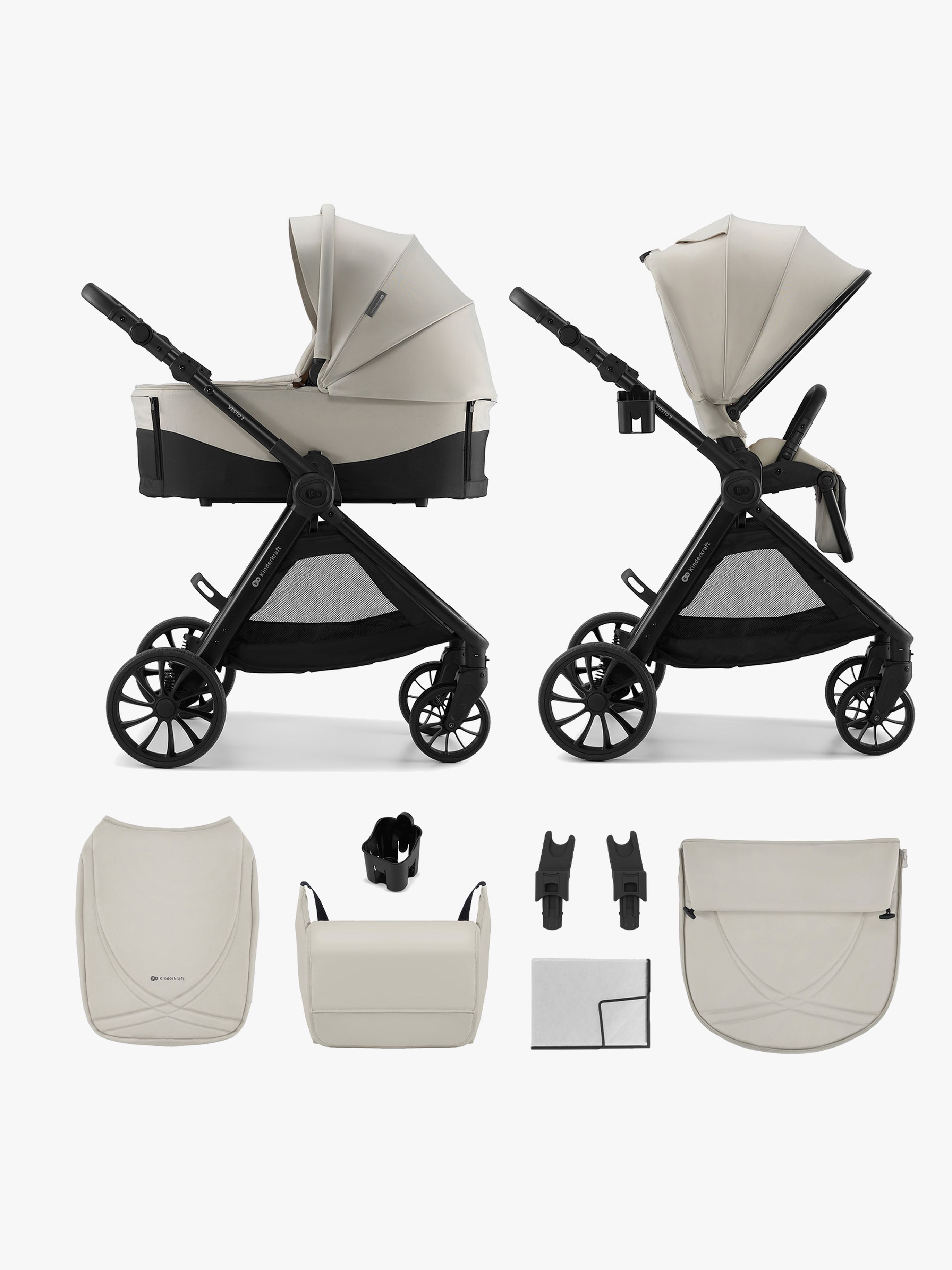 Kinderkraft Vesto 2 2-in-1 Duovagn, Beige