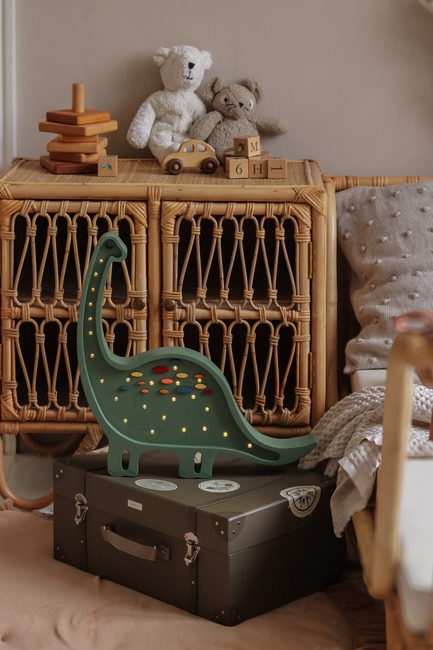 Little Lights Lampa Dinosaurie, Konfetti Grön