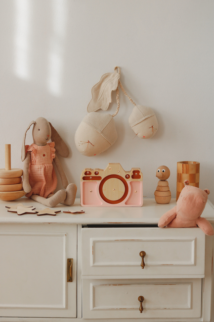 Little Lights Mini Lampa Kamera, Pastellrosa