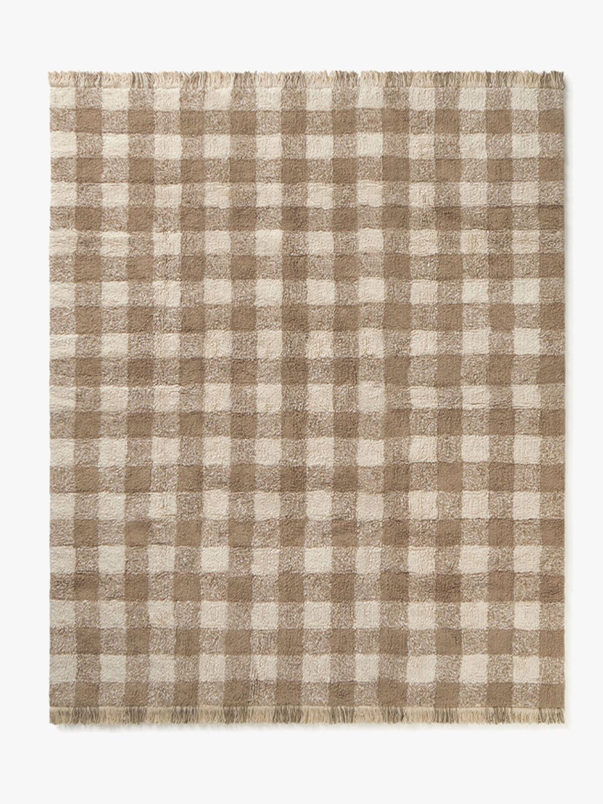 Lorena Canals Tvättbar Vichy Matta 150x180 cm, Marron