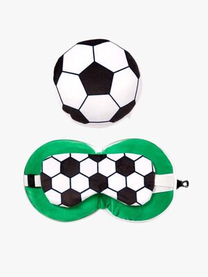 Relaxeazzz Plush Reisekissen & Schlafmaske, Football