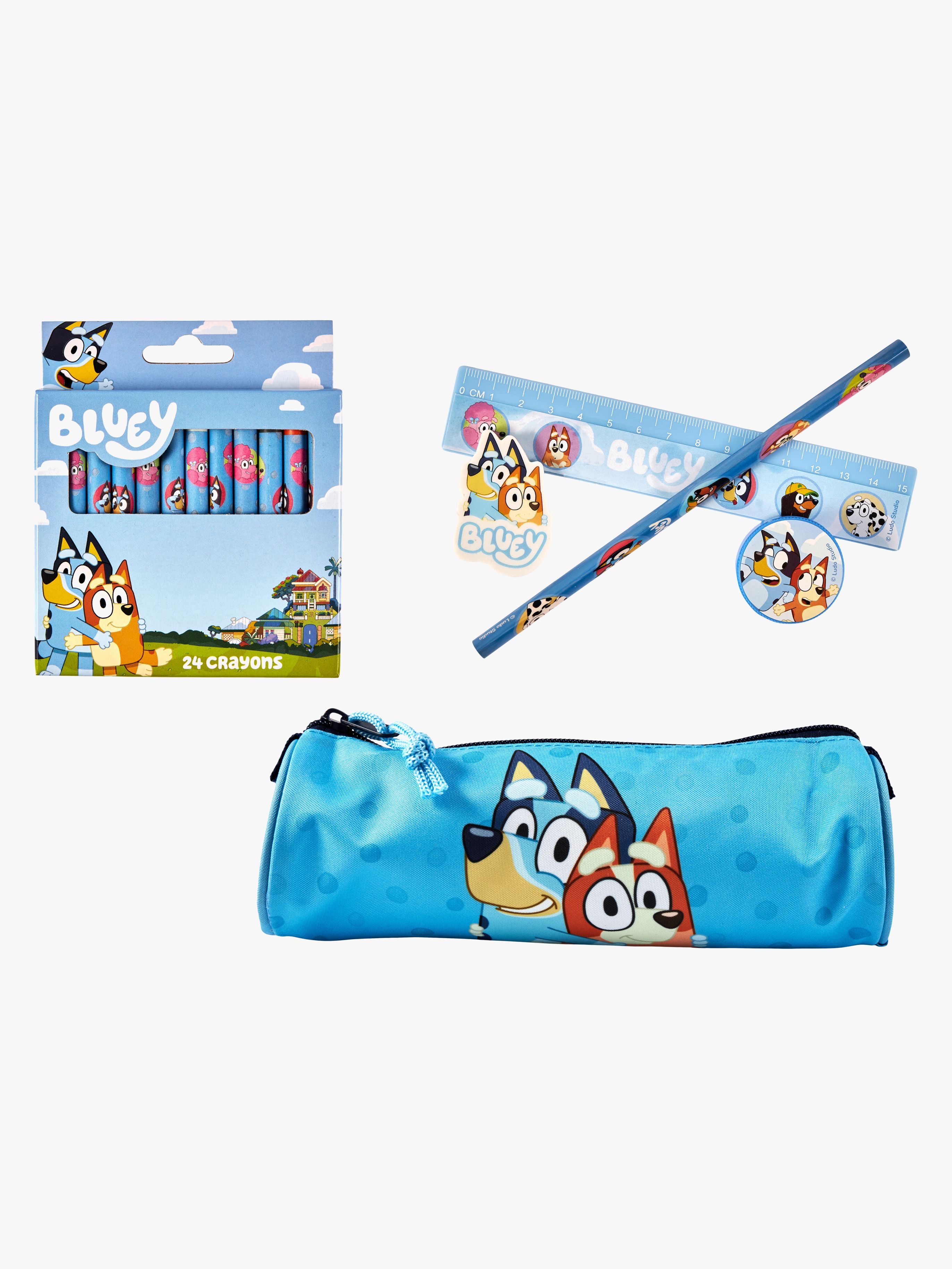 Bluey Skrivset med Kritor & Pennfodral
