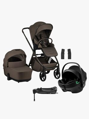 EasyWalker Zoey Yhdistelmävaunut + Axkid GOKID Turvakaukalo & Telakka, Chestnut Brown