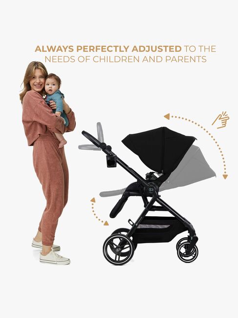 Kinderkraft YOXI 2-in-1 Duovagn, Pure Black