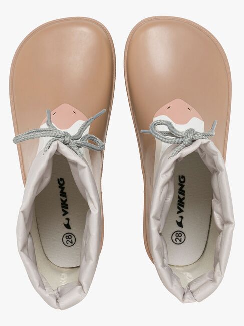 Viking Alv Paw Print Barefoot Gummistövlar, Beige