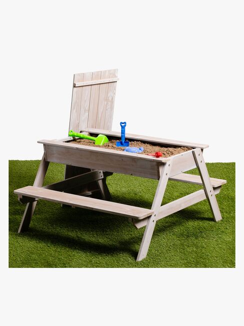 Woodlii Picknickbord med sandlådeöverdrag, Vit