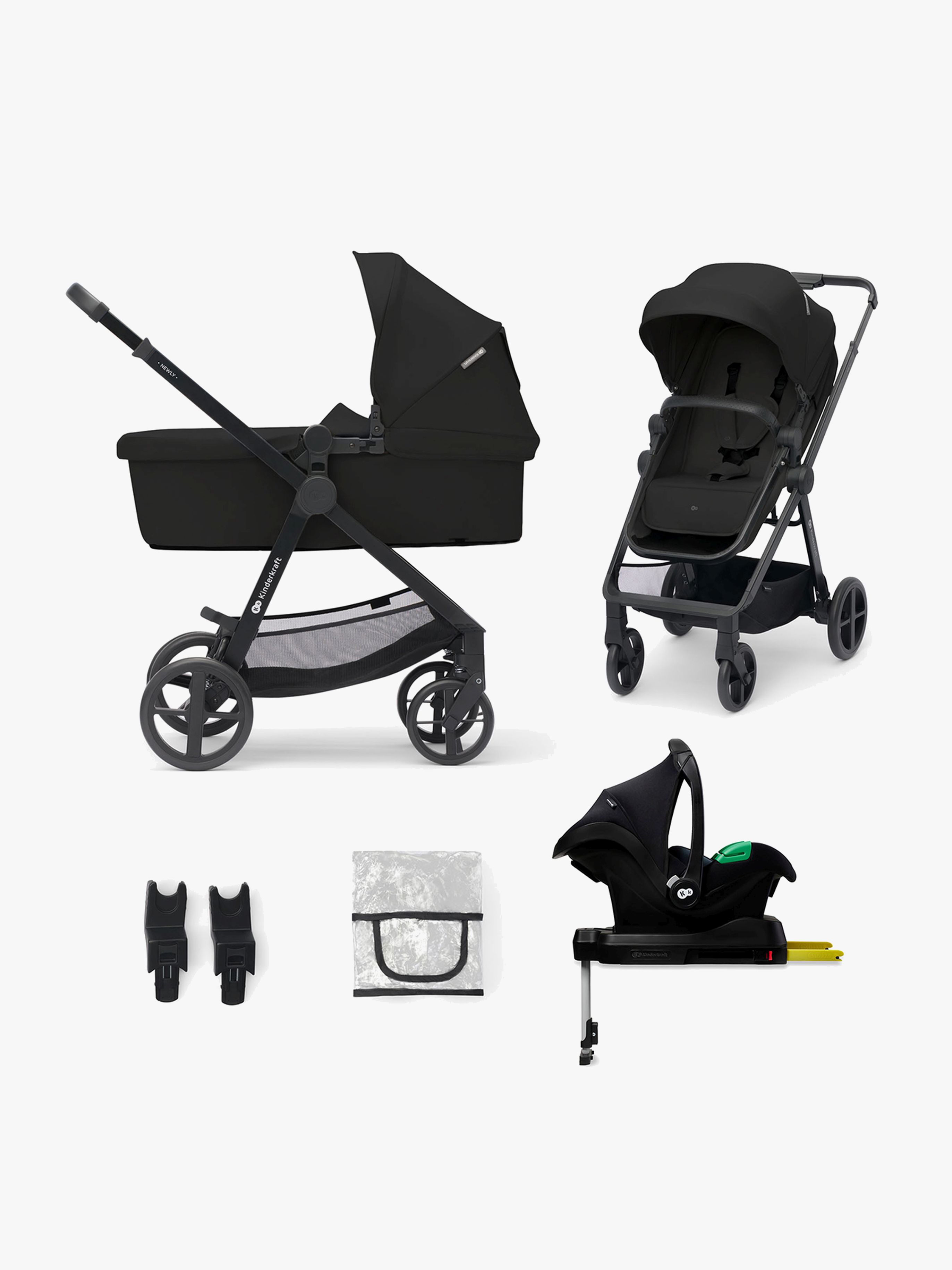 Kinderkraft NEWLY Mink Pro Kombivagn 4-i-1, Classic Black
