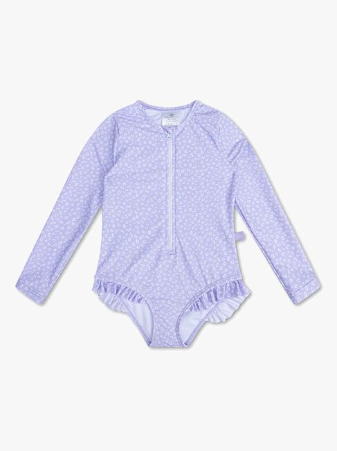 Swim Essentials  Långärmad UV-Dräkt, Lila Leopard
