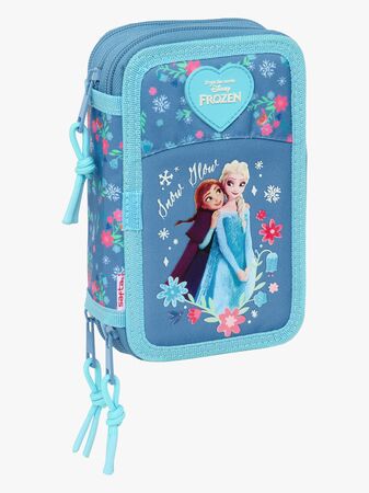 Disney Frozen  Fyllt Trippelpennfodral 37 Delar, Blå