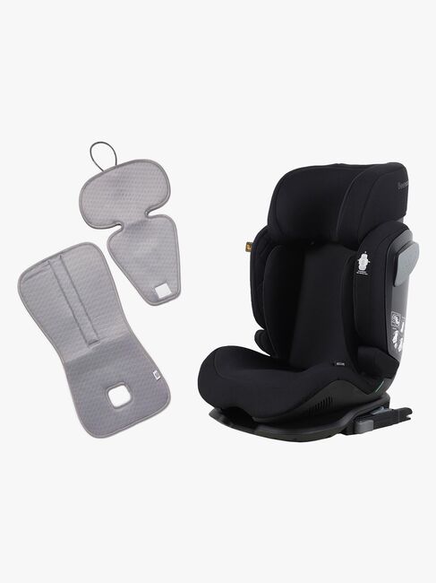 Beemoo Recline i-Size Bältesstol inkl. Ventilerande Dyna, Black Stone/Grey