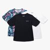 Hyperfied Wave T-Shirt 3-pack, Black/White/Tropical Flower
