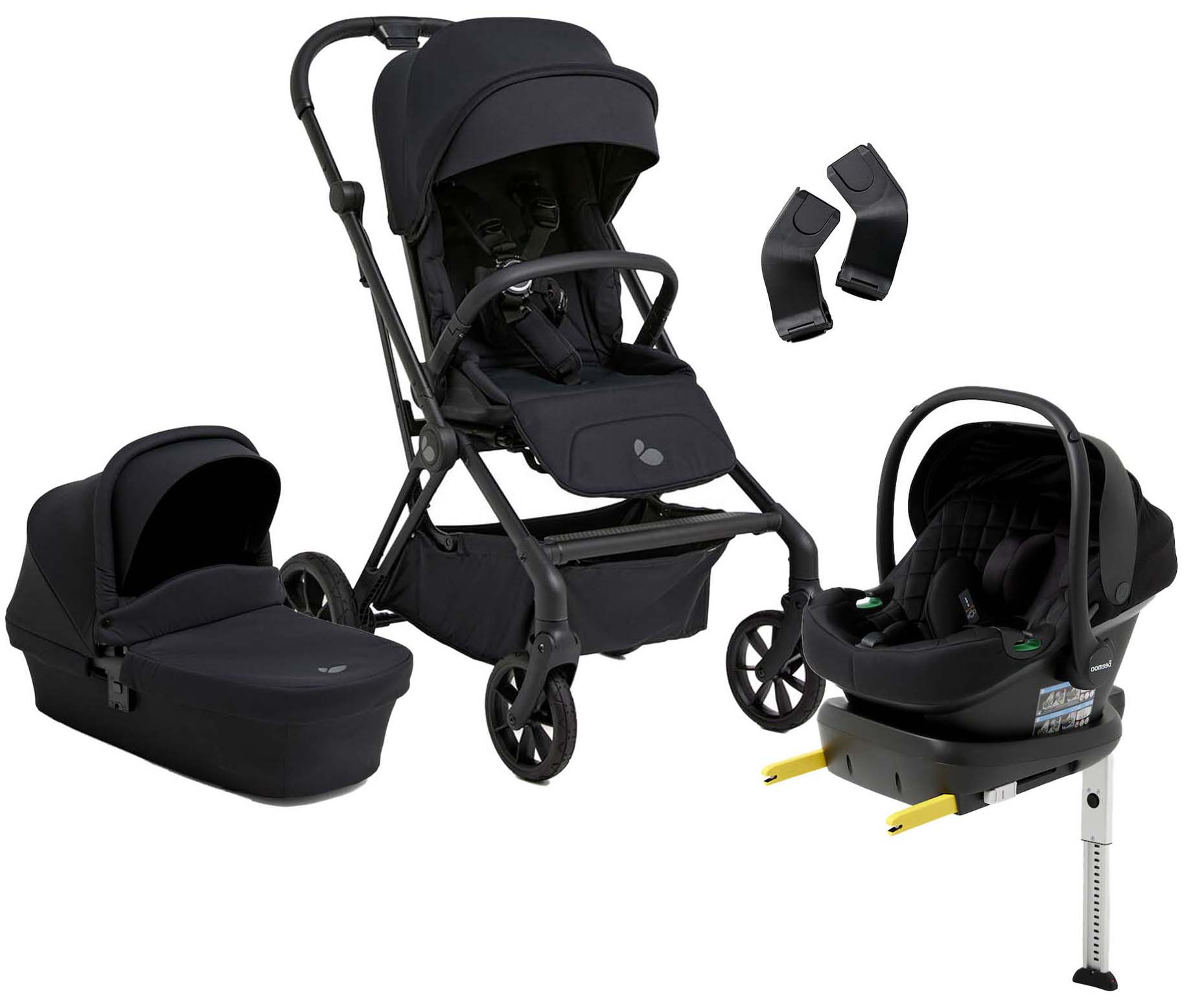 Beemoo Pro Twist Duovagn Inkl. Beemoo Route Babyskydd &  Bas, Coffee Black/Black Stone