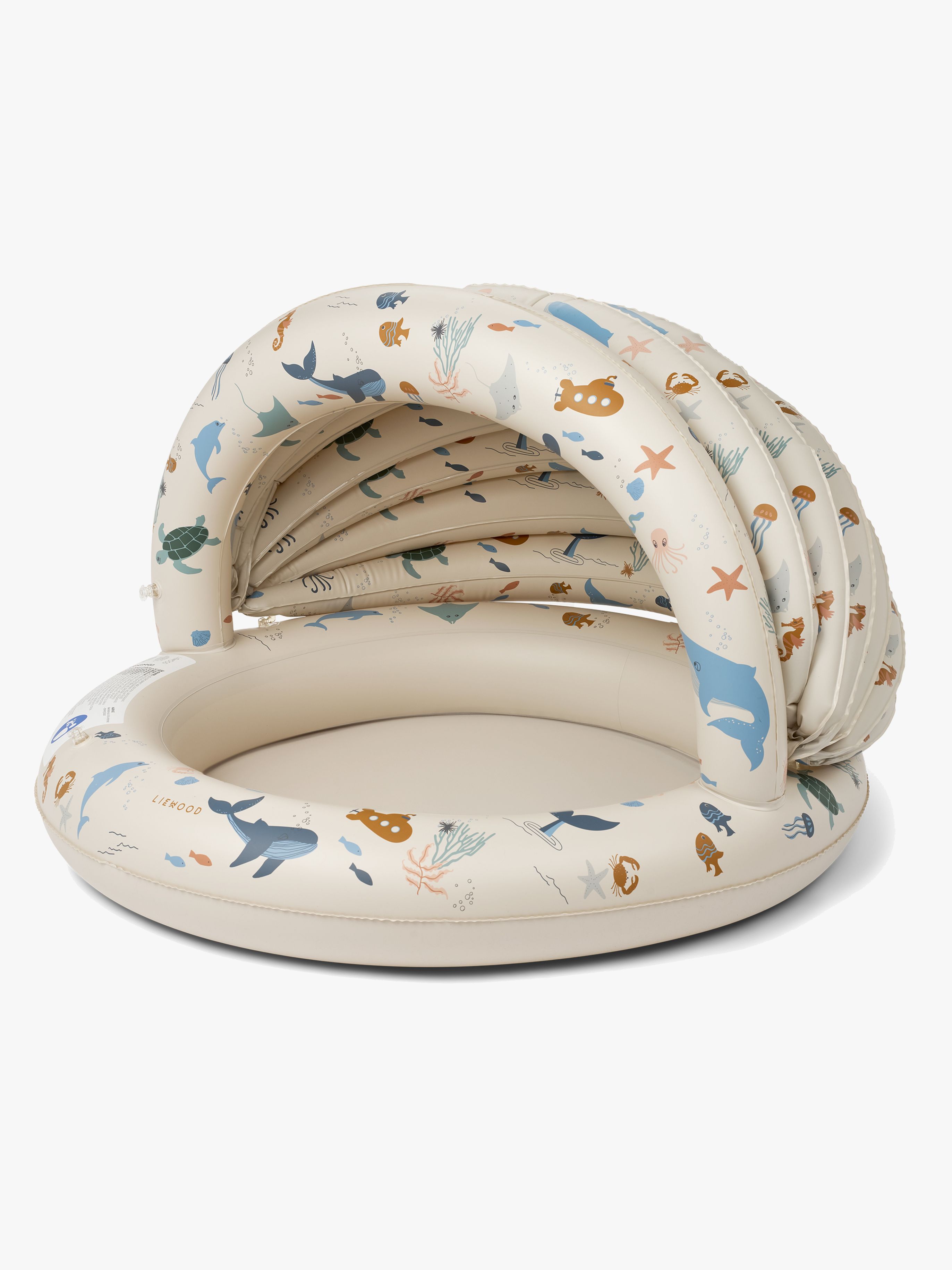 LIEWOOD Hadleia Printed Plaskpool med Solskydd Sea Creature/Sandy